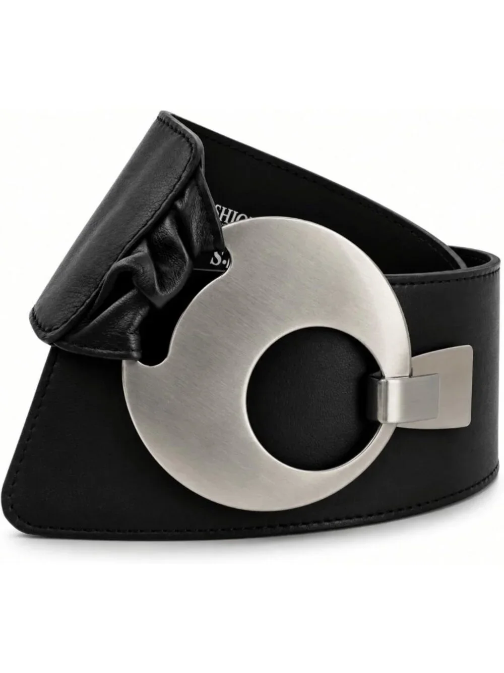 Stylish Women's Wide Genuine Leather Belt with Round Cross Buckle - Perfect
